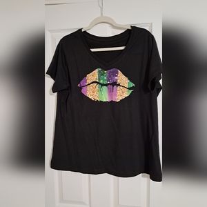 Mardi Gras lips tshirt